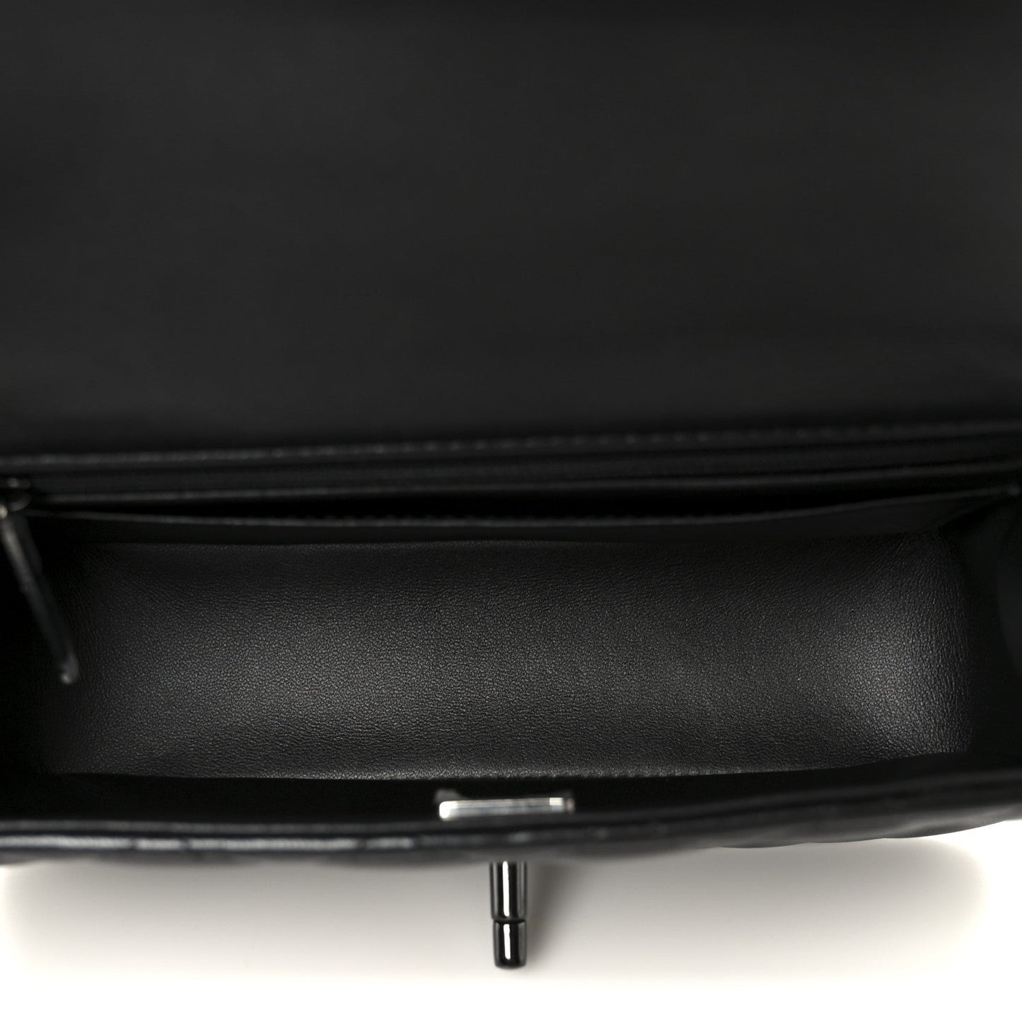 Lambskin Quilted Mini Top Handle Rectangular Flap So Black