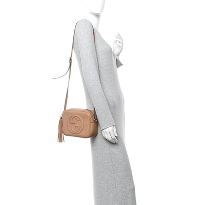 Pebbled Calfskin Small Soho Disco Bag Camelia