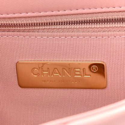 Lambskin Quilted Medium Chanel 19 Flap Light Pink
