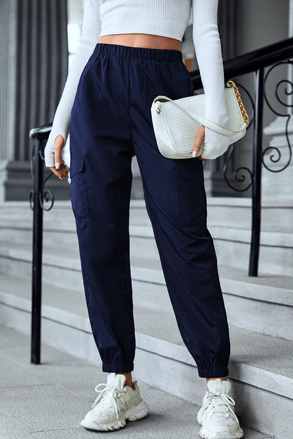 Pantalones cargo casuales multicolores, pantalones ajustados con múltiples bolsillos