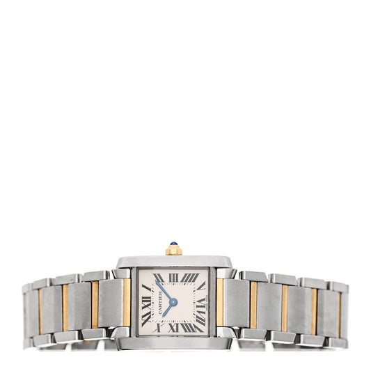 Stainless Steel 18K Yellow Gold 20mm Tank Francaise Quartz Watch