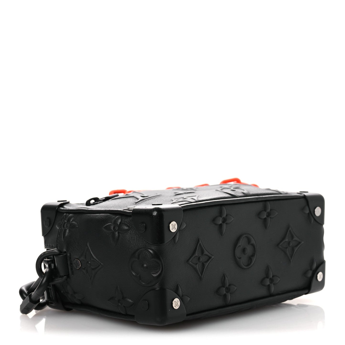Calfskin Debossed Monogram Solar Ray Mini Soft Trunk Black