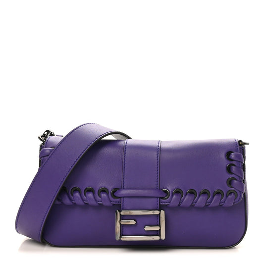 Vitello Dolce Lace Up Baguette Purple Rain