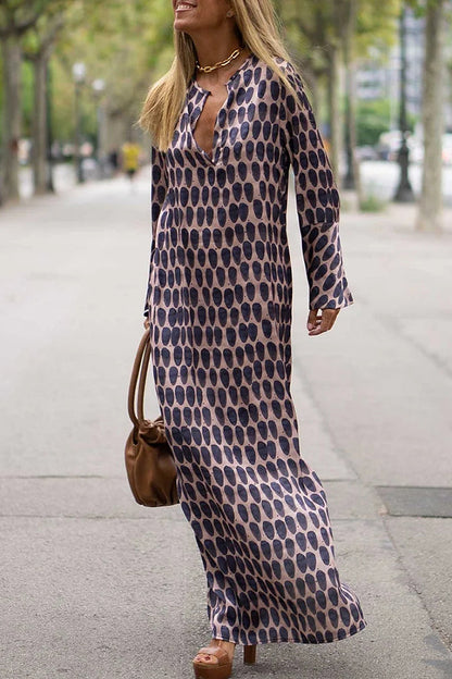 Vestido casual con estampado ovalado para mujer