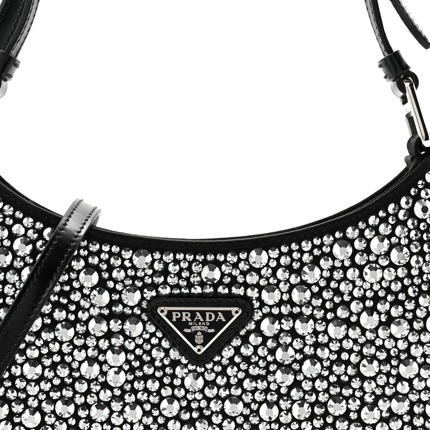 Satin Crystal Cleo Adjustable Strap Shoulder Bag Metal