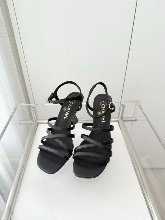 CC Cruise 25/26 Sandal 95mm Black Lambskin 597353