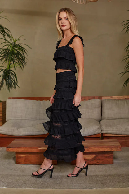 Colette Crochet Top and Maxi Skirt Set