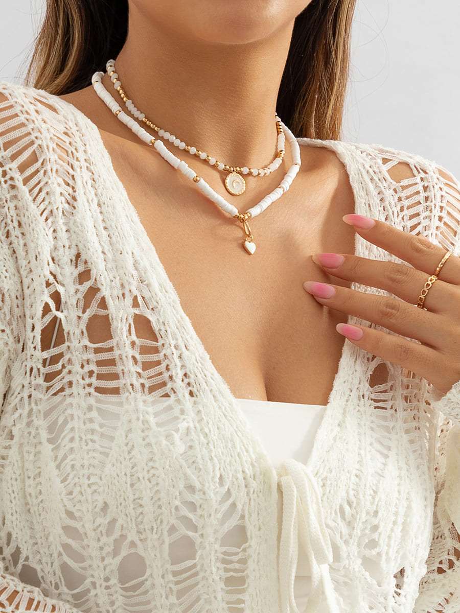 Collar de cristal con forma de corazón bohemio 