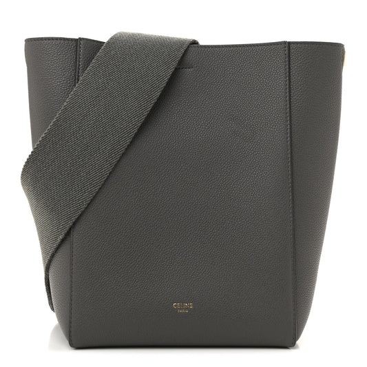Soft Grained Calfskin Small Sangle Bucket Bag Kohl
