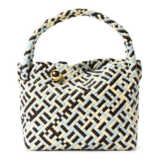 Calfskin Intreccio Tricolor Tosca Shoulder Bag Bitter Chocolate Zest Washed Topazio