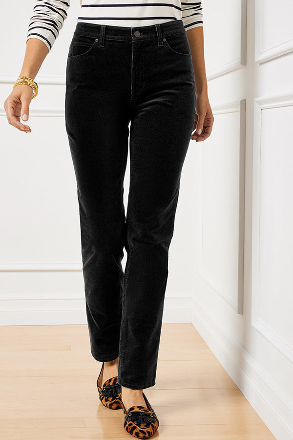 PANTALONES DE PANA ELÁSTICA CON PIERNA RECTA