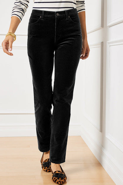 PANTALONES DE PANA ELÁSTICA CON PIERNA RECTA