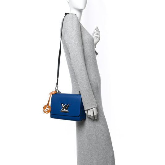 Epi Twist Braided Strap Shoulder Bag MM Bleu Roi