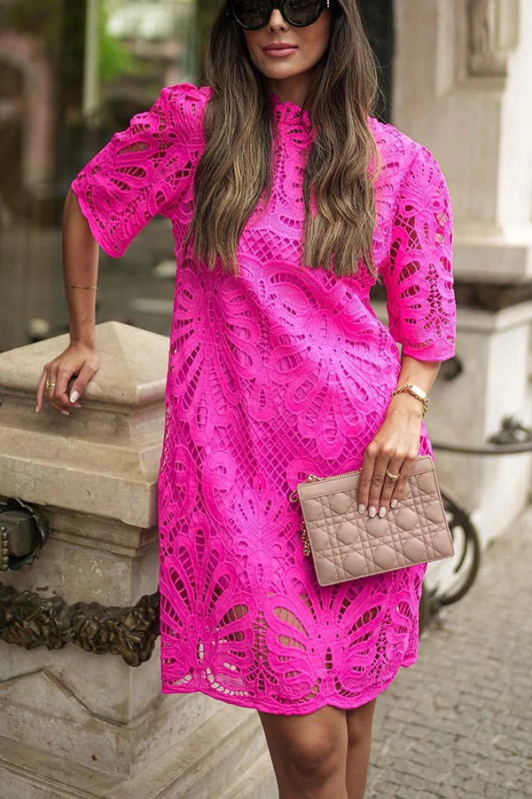Vestido mini de encaje de crochet Reason To Smile