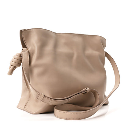 Nappa Calfskin Medium Flamenco Knot Clutch Sand