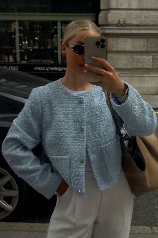 Chaquetas Blazer Para Mujer Outwear Con Botón Abrigo De Manga Larga 