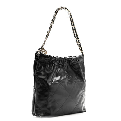 Shiny Crumpled Calfskin Quilted Enamel Heart Wallet On Chain WOC White