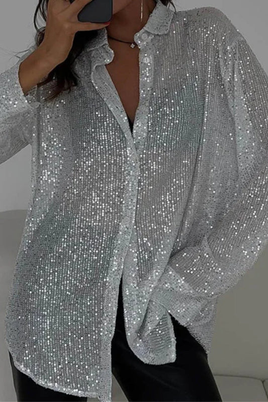 Camisa de cuentas con personalidad de moda