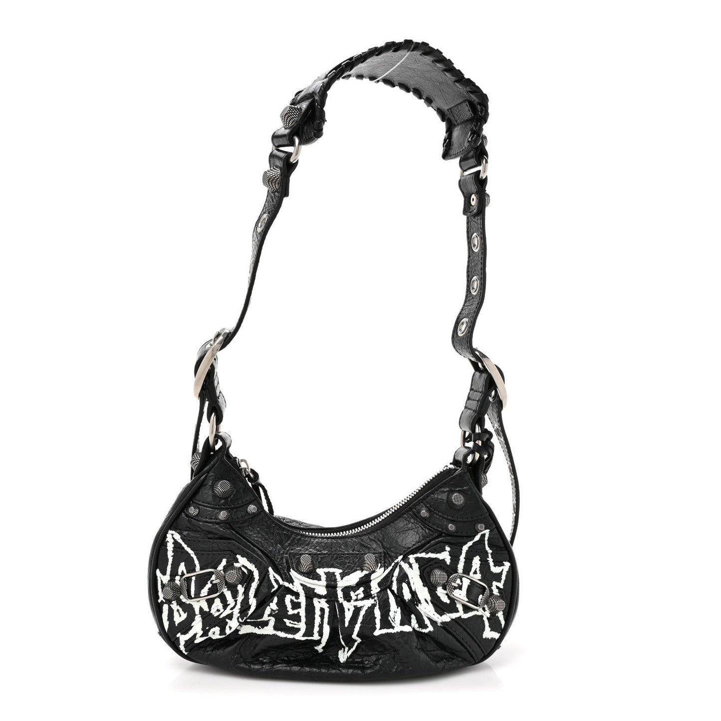 Agneau Arena Lunar New Year Graffiti Logo Le Cagole Shoulder Bag XS Black
