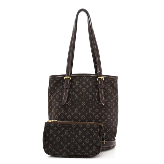 Mini Lin Monogram Bucket Bag Ebene