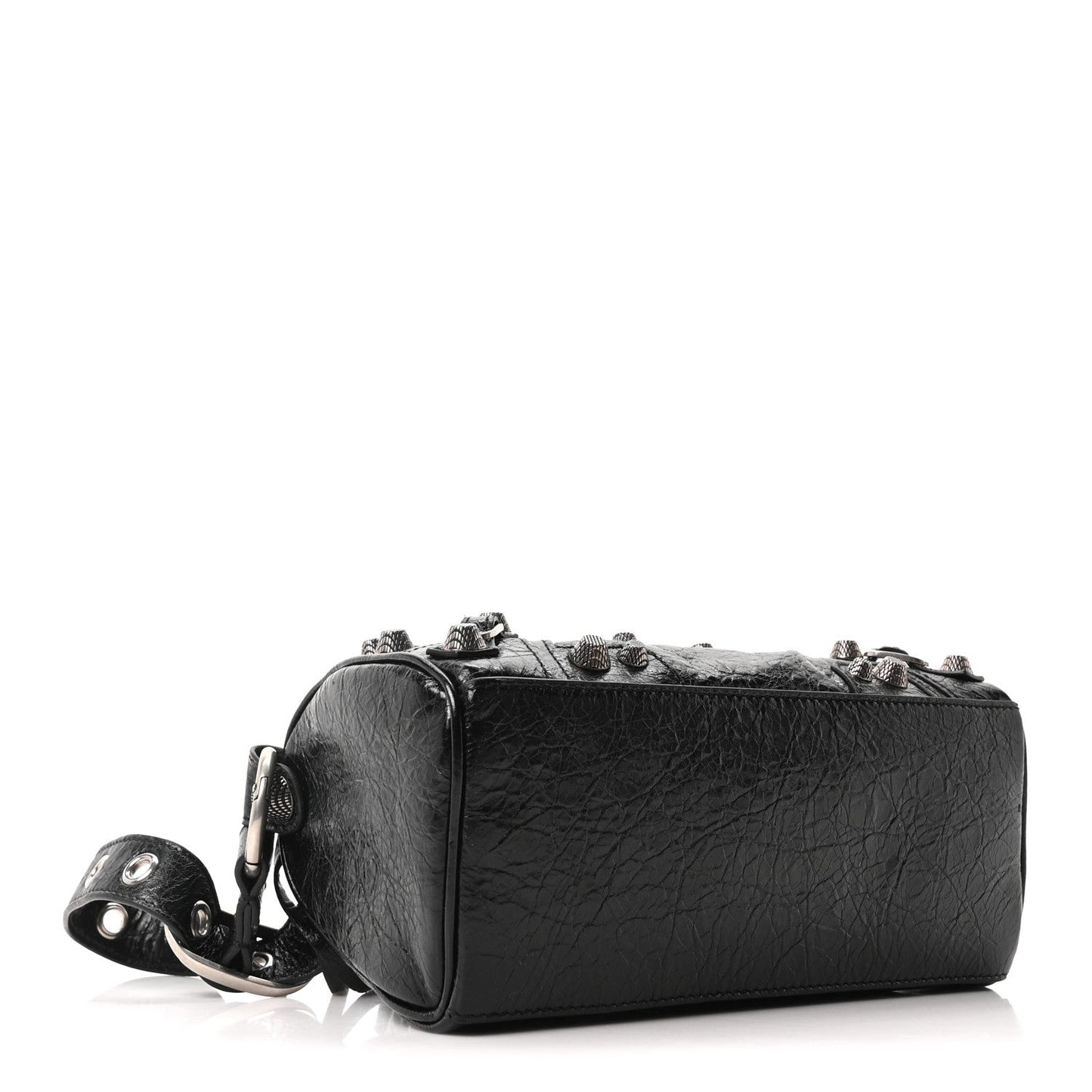 Agneau Arena Mini Le Cagole Duffle Crossbody Bag Black