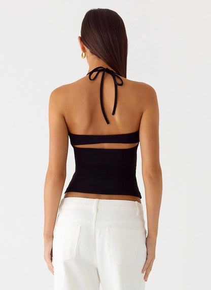 Chauncey Halter Top - Black