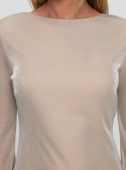 Supanova Long Sleeve Mini Dress Champagne
