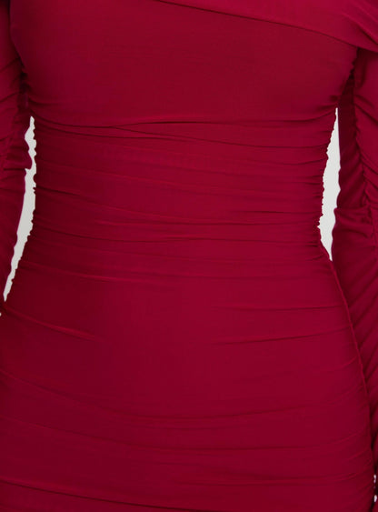 Taylon Off The Shoulder Mini Dress Red
