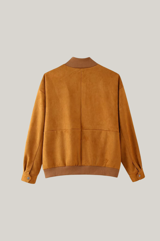 Chaqueta de ante con hombros caídos 