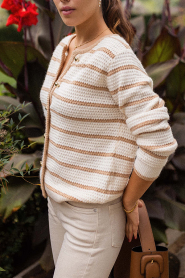 Chaqueta de cuello redondo a rayas MINERVA
