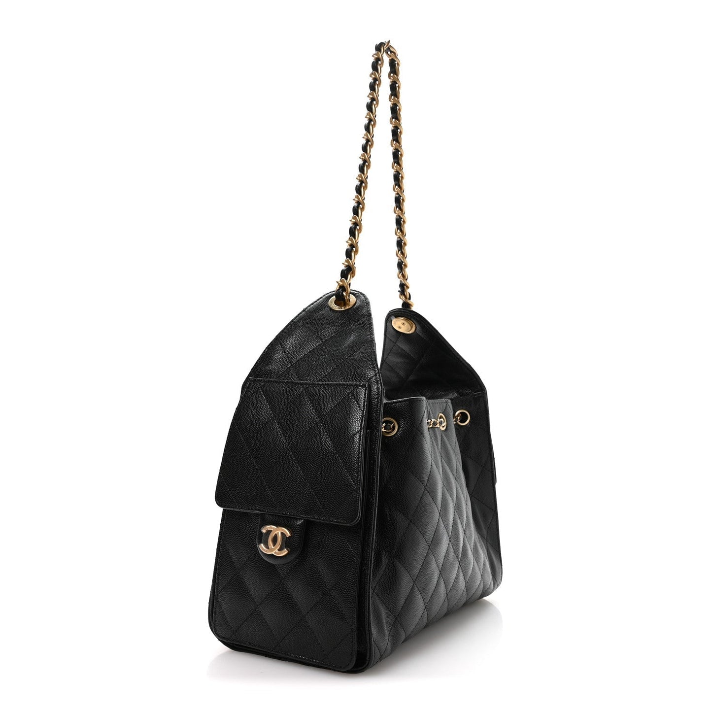 Caviar Quilted Small Chanel 25 Handbag Black
