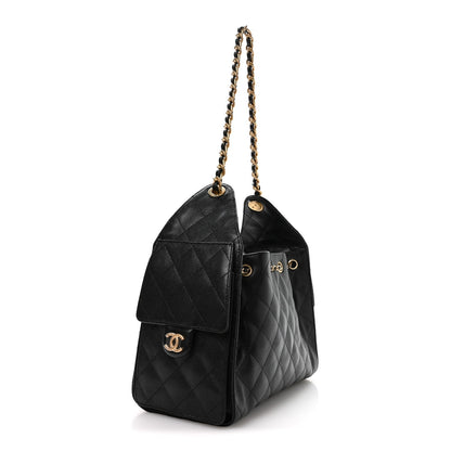 Caviar Quilted Small Chanel 25 Handbag Black