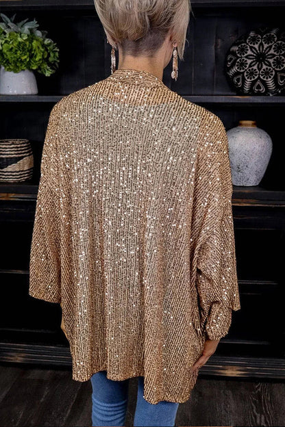 Chaqueta holgada de color con lentejuelas y talla grande