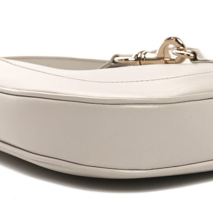 Ancora Calfskin Web Small Jackie Shoulder Bag Light Grey