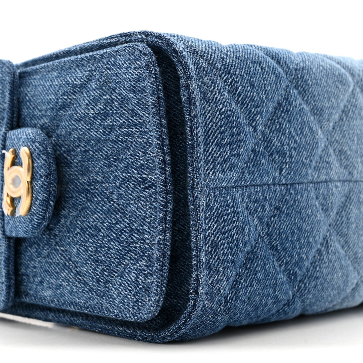 Washed Denim Quilted Mini Chanel 25 Handbag Blue