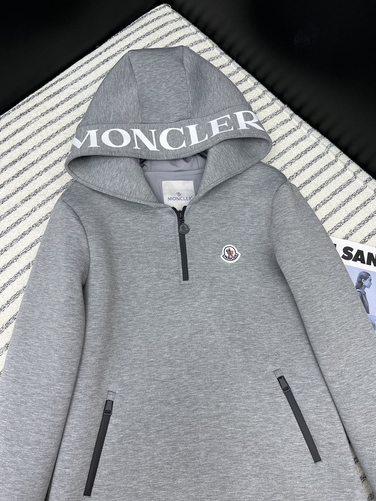 Moncle Hat-Printed Logo-Embellished Dress Gray Viscose 252314