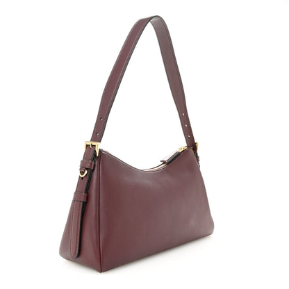 Soft Calfskin Medium Aimée Shoulder Bag Burgundy