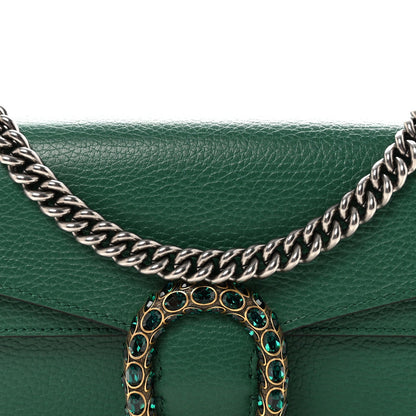 Pebbled Calfskin Small Dionysus Shoulder Bag Emerald