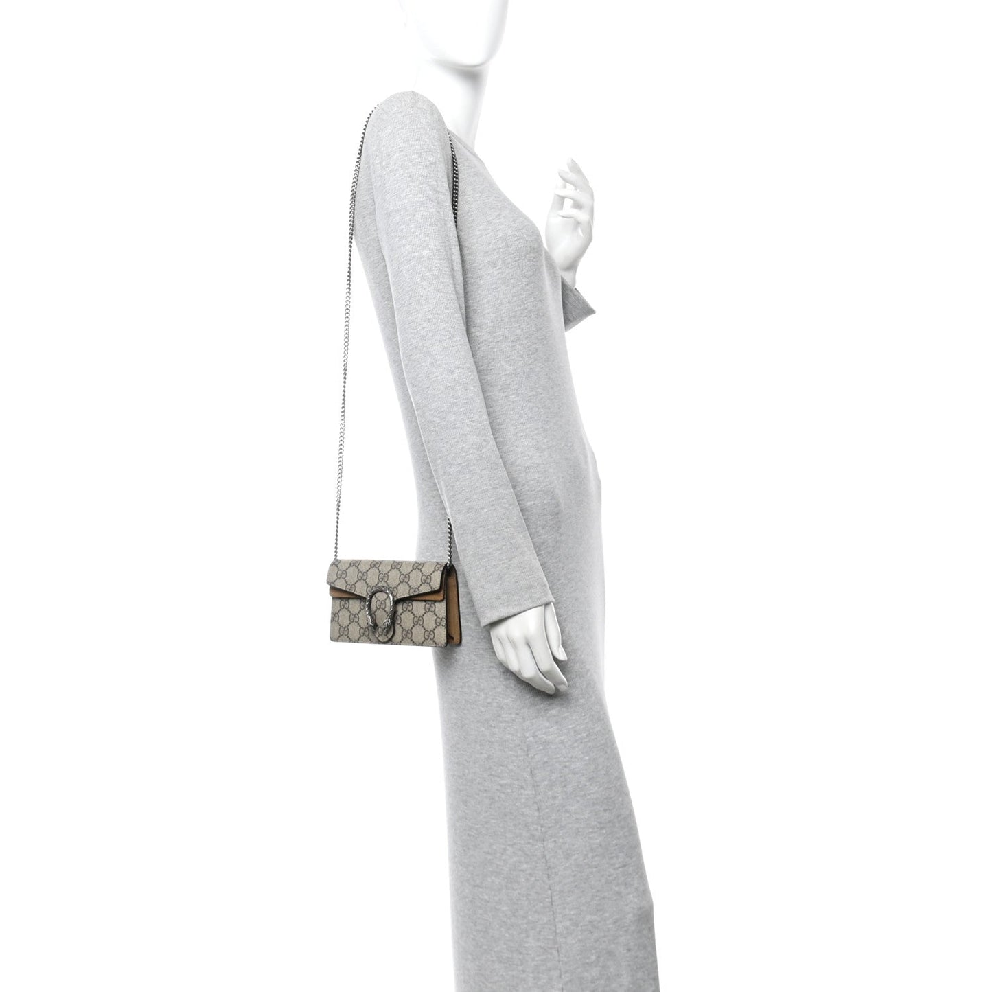 GG Supreme Monogram Super Mini Dionysus Shoulder Bag Taupe