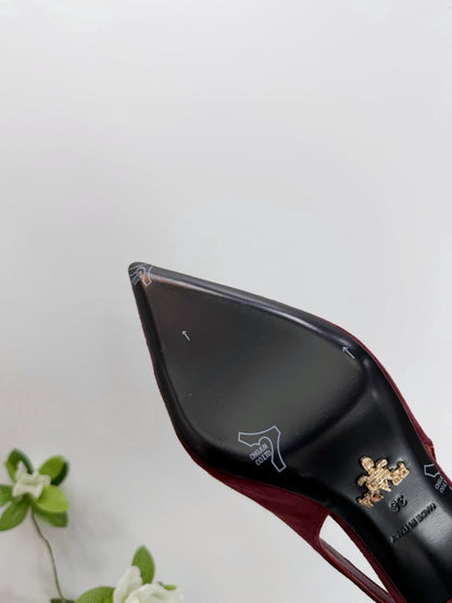 PRA 26SS Slingback 75 Burgundy Suede 592344