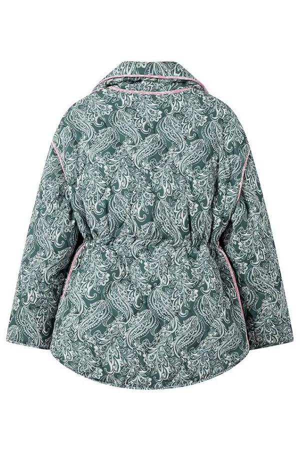 Chaqueta de manga larga estampada de algodón, holgada, moderna e informal. 