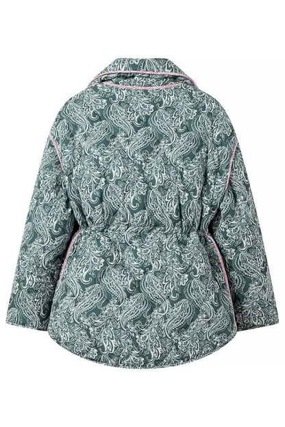 Chaqueta de manga larga estampada de algodón, holgada, moderna e informal. 