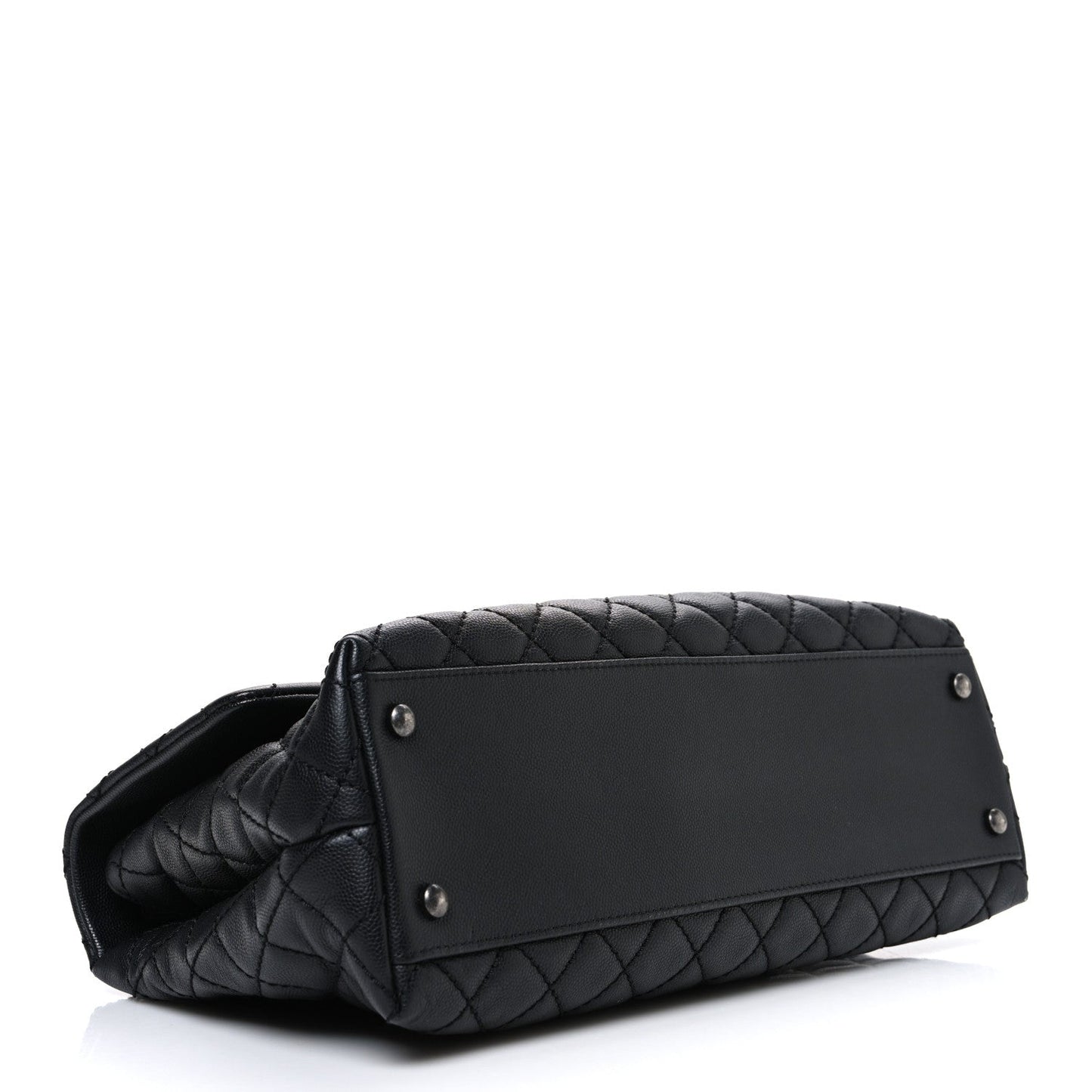 Caviar Quilted Medium Coco Handle Flap Black