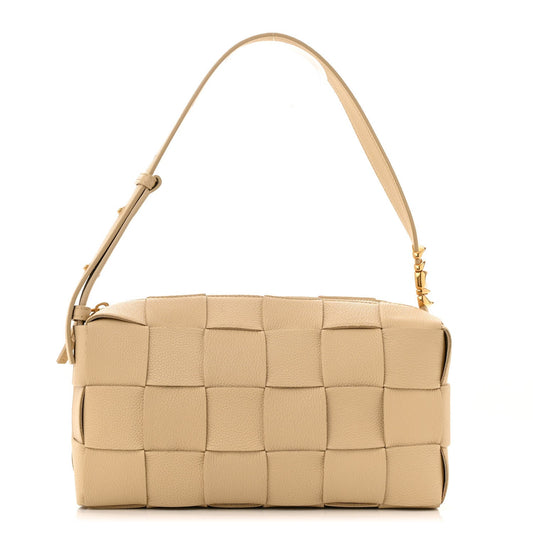 Grained Calfskin Maxi Intrecciato Brick Cassette Bag Porridge