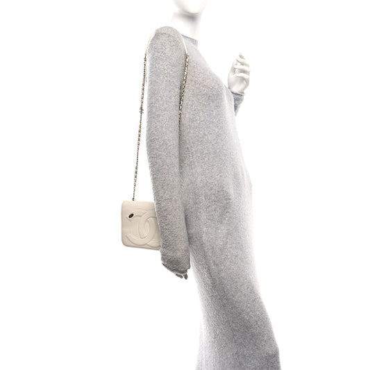 Lambskin CC Mania Flap Bag White