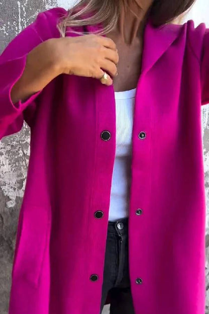 Abrigo casual de color liso para mujer