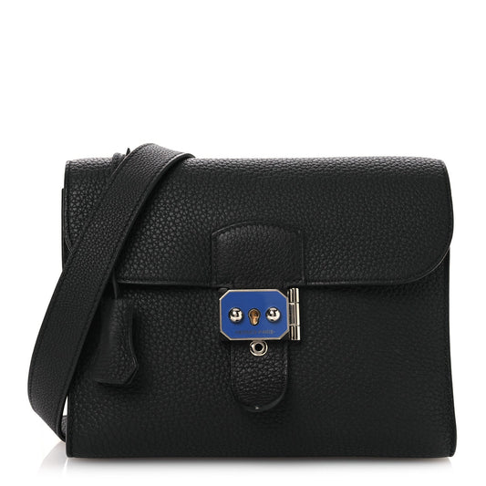 Togo Laque Sac A Depeches 21 Messenger Bag Black Bleu France