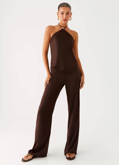 Jorjianna Halter Top - Chocolate