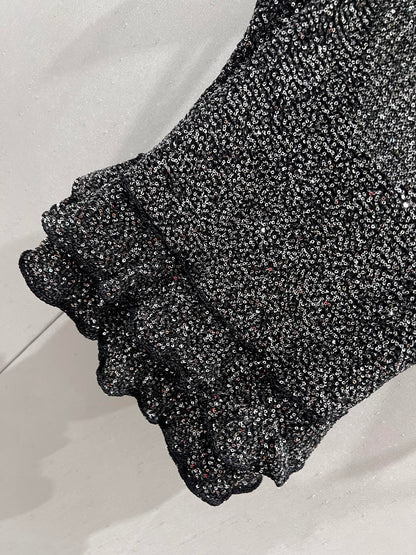 CC 25 Rhinestones Tank Top Black Polyamide