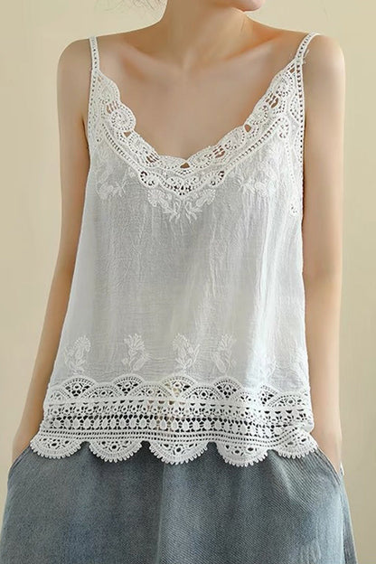 Camisola de encaje hueco con parte superior de camisa de fondo